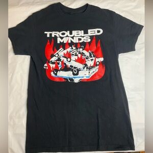 Troubled Minds Band Graphic Tee - Rock Alternative Band Shirt size Small black